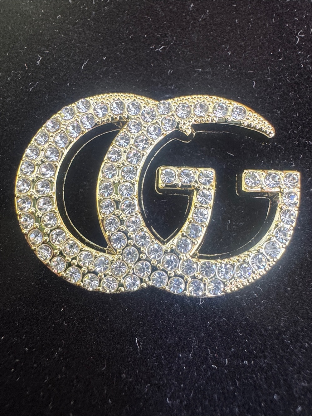 Brooch Gold tone Crystal Double G Brooch -